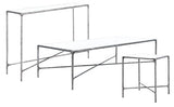 SAFAVIEH Couture Home Collection Jessa Silver Metal/Tempered Glass Top Entryway Living Room Rectangle Console Table (Fully Assembled) SAFAVIEH