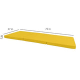 D&D Futon Furniture Trifold Foam Beds, Floor Tri-Fold Bed, Foldable Shikibuton Mattress Cushion Topper Mat for Space Saving Sleepover 3x27x75 in, Yellow D&D Futon Furniture