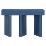 48" Stonehenge Style Modern Console Table with Storage Drawers, Wood Minimalism Industrial Curved Entryway Table for Entrance, Hallway, Living Room (Blue) Virubi