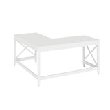 Workspace by Alera L-Shaped Farmhouse Desk, 58.27" x 58.27" x 29.53", White Alera