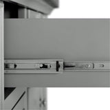 Pemberly Row Transitional Wood/Stainless Steel Kitchen Island in Gray/Chrome Pemberly Row