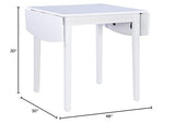 Linon White 30" Square 30" X 48" Fully Extended Torino Drop Leaf Table Linon