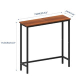 HollyHOME Narrow Console Table, 29.5" Slim Entryway Table, Sofa Stand, Hallway Shelf for Hallway, Bedroom, Living Room, Foyer, Canyon Walnut HollyHOME