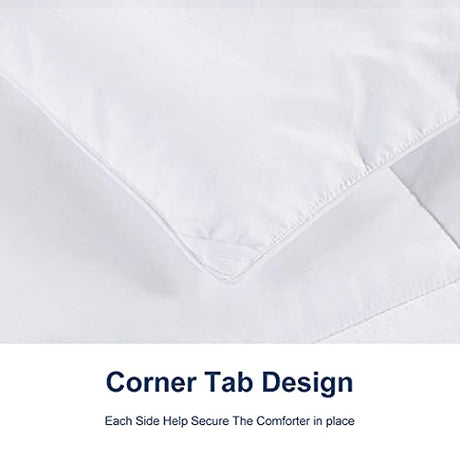 ACCURATEX Duvet Insert Queen Comforter - 400GSM Fluffy Down Alternative Fill Hotel Collection Heavyweight Comforter, Warm Thick Duvet for Fall Winter, 8 Corner Tabs - Machine Washable,White,90x90 ACCURATEX
