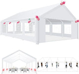 COBIZI 20x20 Party Tent Heavy Duty for Parties Waterproof, Wedding and Event Canopy & Carport, Carpas para Fiestas with Removable Sidewalls & Built-in Sandbag(Better Than Galvanized), UV50+, White COBIZI