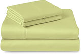 400 Thread Count Cotton Queen Size Light Green Sheets Set, 100% Long Staple Cotton 4 PC Sheets, Sateen Cotton Bedding Set fit Upto 15 inch Deep Pocket (Light Green Queen 100 Percent Cotton Sheet Set) Pizuna