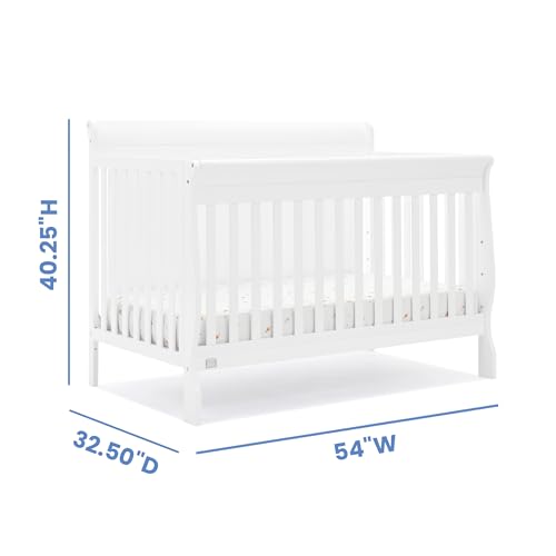 Delta Children Simmons Kids Carter 6-in-1 Convertible Crib - Greenguard Gold Certified, Bianca White