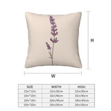 Hayyett Minimalist A Single Lavender Sprig Throw Pillows Covers, Couch Sofa Pillow Cases,Zipper Bedding Cushion Cases for Living Room,18x18 Inch Hayyett