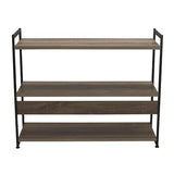 Household Essentials Ashwood 3 Tier Storage Shelf with Metal, Grey Shelves – Black Frame Household Essentials