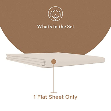 Good Sleep Bedding Flat Sheet Twin XL - 1 Pc, 100% Egyptian Cotton Flat Extra Long Twin Sheets for Dorm, 800 TC Twin XL Flat Sheet, Luxury Soft Flat Bed Sheets - Ivory Good Sleep Bedding