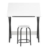 SD STUDIO DESIGNS Hourglass Craft Drafting Table, Charcoal/White SD STUDIO DESIGNS