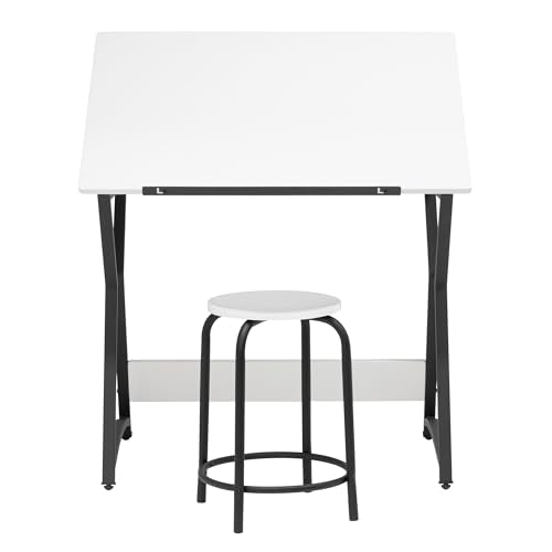 SD STUDIO DESIGNS Hourglass Craft Drafting Table, Charcoal/White - WoodArtSupply