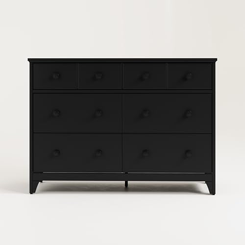 Storkcraft Moss 6 Drawer Double Dresser (Black) – GREENGUARD Gold Certified, Wood Dresser for Nursery, 6 Drawer Dresser, Kids Dresser, Nursery Dresser Drawer Organizer, Chest of Drawers Storkcraft