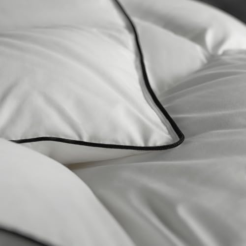Feather Down Fiber Comforter Queen Size,Premium Ultra-Soft Breathable Comforter High Fill Power White Duvet Insert,All Season Hotel Luxury Bedding Comforters 8 Corner & Center Loops,Baffle Box Design HYVIF