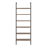 Nathan James Theo 6-Shelf Tall Bookcase, Wall Mount Bookshelf with Reclaimed Wood and Industrial Metal Frame, Oak/Black Nathan James