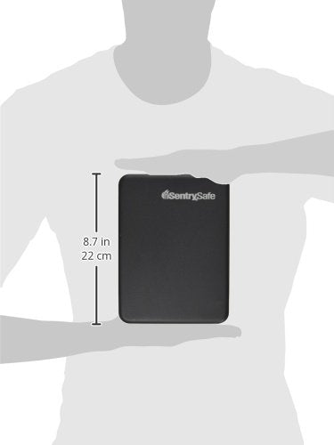 SentrySafe Small Safe, Black Lock Box with Combination Lock for Office or Dorm Secures Money, Passport, Jewelry, 0.05 Cubic Feet, Exterior: 2.6 in. H x 5.9 in. W x 8.0 in. D, ‎P005C SentrySafe