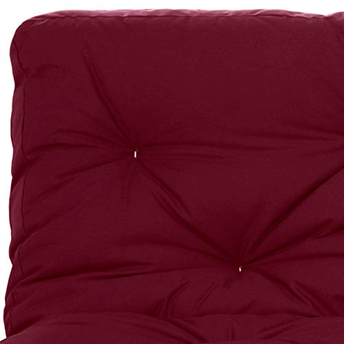 Mozaic Full Size 10-inch Cotton Twill Futon Mattress, Burgundy