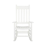 HOMESTEAD Wooden Rocking Chair for Indoor and Outdoor, FSC Acacia Wood, Supports up to 250 LB (White) HOMESTEAD