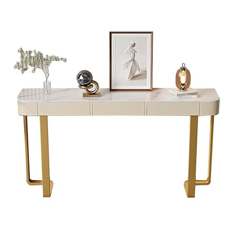 XTRYBHD Modern Console Table with Drawers, Sintered Stone Sofa Table with Storage, Hallway Table, for Hallway, Living Room, Bedroom(Size:47.2in/120cm) XTRYBHD
