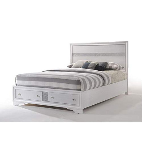 Acme Naima Queen Wooden Storage Bed in White ACME Furniture