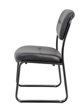 Boss Office Products B9539 Leather Sled Base Side Chair in Black, 250 Boss Office Products