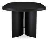 Signature Design by Ashley Rowanbeck Minimalist Dining Table for 8 People, Black Signature Design by Ashley
