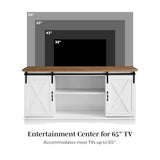 Walker Edison Richmond Modern Farmhouse Sliding Barn Door TV Stand for TVs up to 65 Inches, 58 Inch, Grey Wash Walker Edison