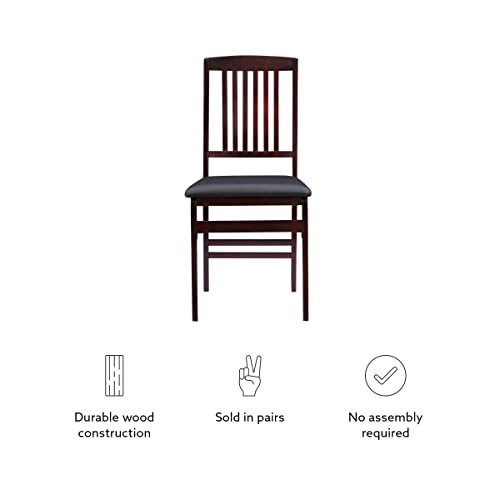 Linon Darwin Mission Back Folding Chair in a Set of Two, Espresso Linon