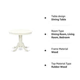 East West Furniture Kitchen Table, 36x36 Inch, ANT-LWH-TP East West Furniture