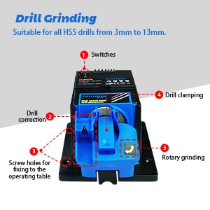 Electric Drill Bit Sharpener Electric Chisel Sharpening Knife Kits Multifunction Sharpening Machine Household Cutter Electric Kitchen Knife Sharpener Sharpening Tool for Grinding Rotary Tools Bazargame