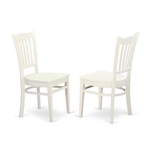 East West Furniture OXGR5-LWH-W 5 Piece Dining Room Furniture Set Includes a Square Kitchen Table and 4 Dining Chairs, 36x36 Inch, Linen White East West Furniture