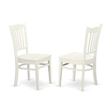 East West Furniture OXGR5-LWH-W 5 Piece Dining Room Furniture Set Includes a Square Kitchen Table and 4 Dining Chairs, 36x36 Inch, Linen White East West Furniture