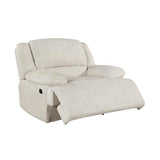 Lexicon Manual Reclining Chair-Textured Microfiber Wall Hugger Recliner, Tab Pull Reclining, Pillow Top Arms, for Living Room/Theater Seating/Apartment, Easy Assembly, Vanilla Beige
