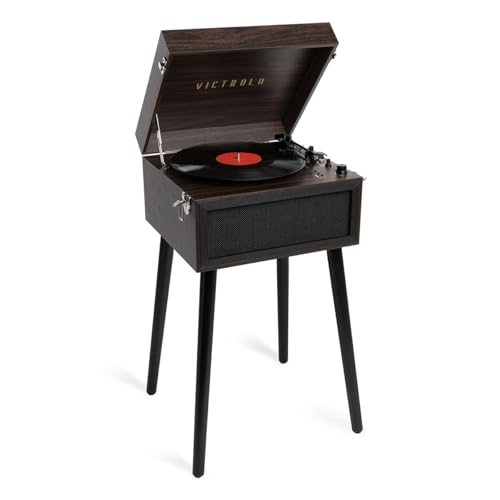 Victrola VTA-75-ESP Liberty 5-in-1 Turntable Music EntertainmentCenter with Bluetooth Wireless FM Radio USB Recorder Wood (Espresso) Victrola