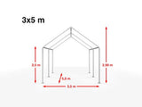 TOOLPORT Party Tent 10x16 ft Garden Tent Canopy PE 450 N Tarpaulin 100% Waterproof White TOOLPORT