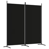 vidaXL Modern 2-Panel Room Divider, Black, 68.9" x 70.9", Durable 100% Polyester Fabric, Foldable Screen, Sunlight Blocker, Space Partition, Easy Assembly vidaXL