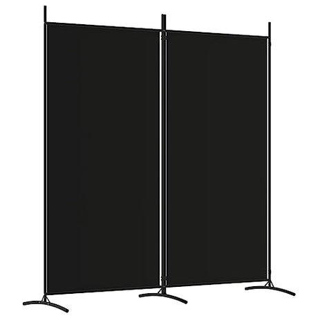 vidaXL Modern 2-Panel Room Divider, Black, 68.9" x 70.9", Durable 100% Polyester Fabric, Foldable Screen, Sunlight Blocker, Space Partition, Easy Assembly vidaXL