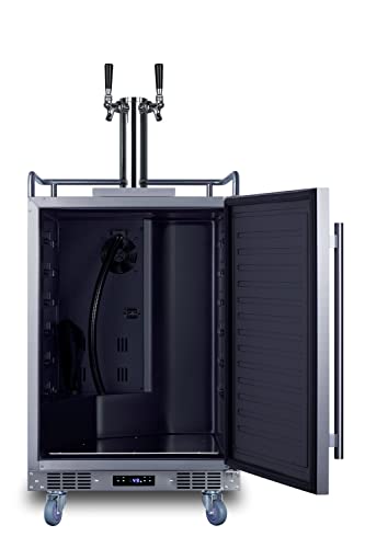 Summit SBC683OSTWIN 24" Wide Built-in or Freestanding Outdoor Beer Kegerator, Dual Tap, Weatherproof, Automatic Defrost, Digital Thermostat, Tap Cool System, Adjustable Shelves, four Casters Summit Appliance