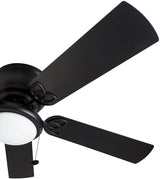 Prominence Home Benton Traditional 52 Inch Ceiling Fan with Light, LED Flush Mount Ceiling Fan, Indoor Fan with 5 Blades, Matte Black and Gray Cedar Blade Finish Options, Matte Black (50853-01) Prominence Home