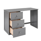 Harper & Bright Designs Twin Size Loft Bed with Desk and Storage Drawers, Wooden Kids Loft Bed Frame with Wardrobe, Grey Harper & Bright Designs
