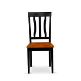 East West Furniture AVAT7-BLK-W 7 Piece Modern Dining Table Set Consist of an Oval Wooden Table with Butterfly Leaf and 6 Dining Room Chairs, 42x60 Inch, Black & Cherry East West Furniture