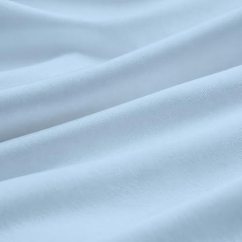 Cottington Lane 4 Piece Cot Sheets Set 30" X 75" with 6 Inch Deep Pocket Light Blue Solid, 100% Egyptian Cotton Cot Sheets, Perfect for Narrow Twin, Camp Bunk,Trifold Mattress, Guest Bed Replacement Cottington Lane