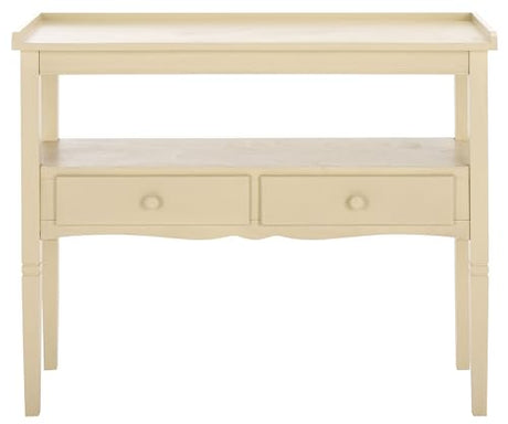SAFAVIEH Home Collection Araminta Sand 2 Lower Drawer Console Table for Entryway, Living Room, Foyer SAFAVIEH