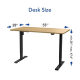 FLEXISPOT Standing Desk Height Adjustable Desk Electric Sit Stand Desk Home Office Table (55x28 Black+Maple 2 Packages) FLEXISPOT