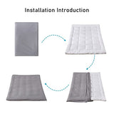 YOCOVER Japanese Floor Futon Mattress Cover Full Queen Twin King Size, Foldable Meditation Camping Sleeping Pad Dust Cover for Floor Guest Room (Black,King:78.7x86in) YOCOVER