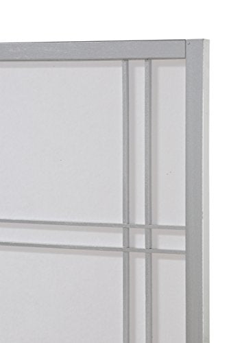 Roundhill Furniture Seto 4-Panel Room Divider Screen, Silver Roundhill Furniture