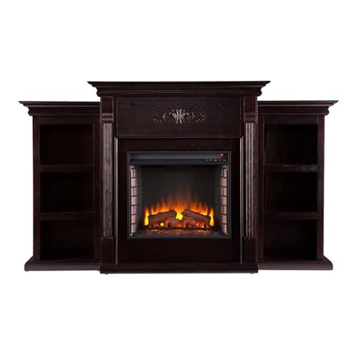 SEI Furniture Tennyson Electric Bookcases Fireplace, Espresso (FA8545BE) SEI Furniture