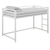 DHP Miles White Metal Junior Twin Loft Bed for Kids DHP