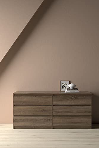 Tvilum Scottsdale 6 Drawer Double Dresser, Truffle Tvilum