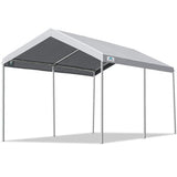 ADVANCE OUTDOOR 10x15 ft Heavy Duty Carport Potable Car Canopy Garage Party Tent Boat Shelter, Adjustable Height from 9.5 ft to 11 ft, Gray ADVANCE OUTDOOR